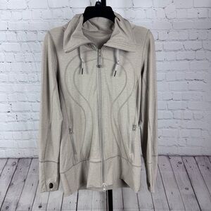 Lululemon Stride Jacket Heathered Mojave Tan Color Size 8